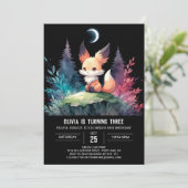 Adortable Modern Fox Geburtstag digital Einladung (Stehend Vorderseite)