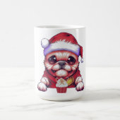 Adortable Mops Hund mit Weihnachtsmannmütze Kaffeetasse (Mittel)