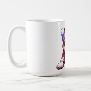 Adortable Mops Hund mit Weihnachtsmannmütze Kaffeetasse