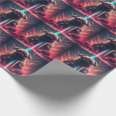 Adortable Mops in futuristischem Robot-Kostüm Geschenkpapier (Ecke)