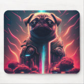 Adortable Mops in futuristischem Robot-Kostüm Mousepad (Vorne)