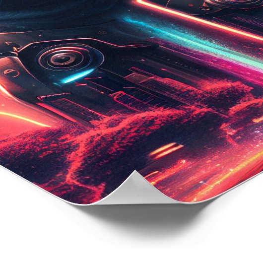 Adortable Mops in futuristischem Robot-Kostüm Poster (Ecke)