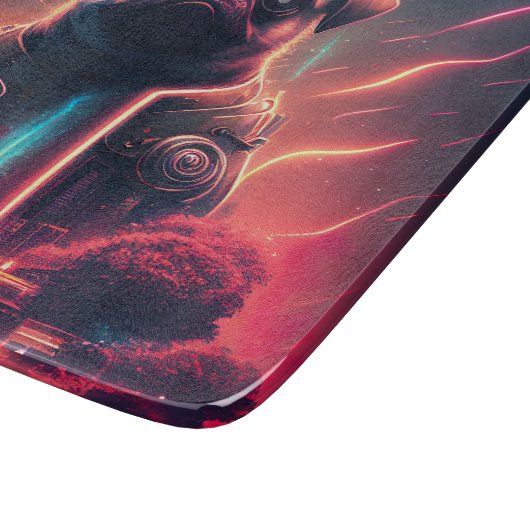 Adortable Mops in futuristischem Robot-Kostüm Schneidebrett (Ecke)