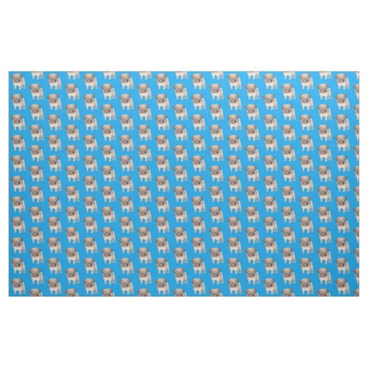 Adortable Mops Puppy Fabric Stoff (Yard (91,4 cm))