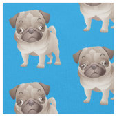 Adortable Mops Puppy Fabric Stoff (Nahaufnahme)