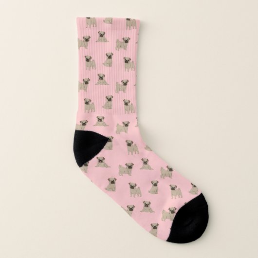 Adortable Mops Welpen Muster Socken (Links - Innen)
