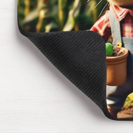 Adortable Mouse Bauer in Garden Mouse Pad Mousepad (Ecke)