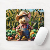 Adortable Mouse Bauer in Garden Mouse Pad Mousepad (Mit Mouse)