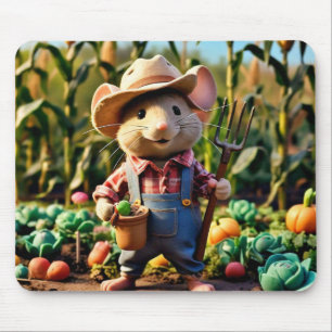 Adortable Mouse Bauer in Garden Mouse Pad Mousepad