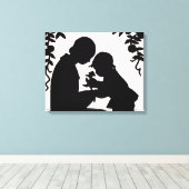 Adortable Mutter und kinderwütige Leinwand (Insitu (Holzboden))