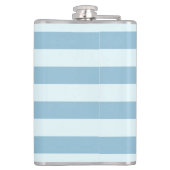 Adortable Nautical Anchor auf hellblauen Streifen Flachmann (Rückseite)