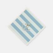 Adortable Nautical Anchor auf hellblauen Streifen Serviette (Ecke)