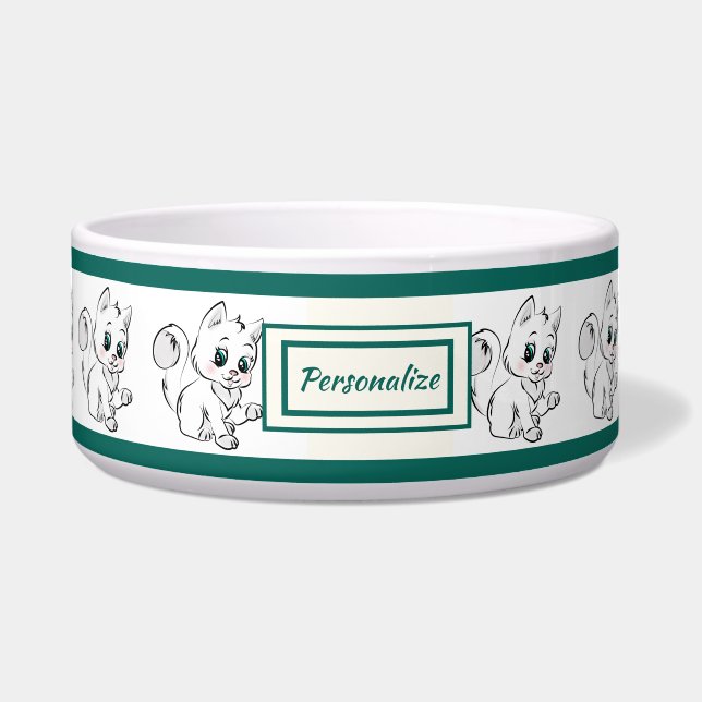 Adortable Niedlich Kitten Pattern Cat Dog Napf (Vorderseite)