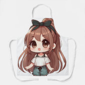 Adortable niedliche Cartoon Girl Schürze (Vorderseite)