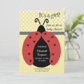 Adortable niedliche Cartoon Ladybug Babydusche Ein Einladung (Stehend Vorderseite)