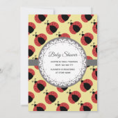 Adortable niedliche Cartoon Ladybug Babydusche Ein Einladung (Rückseite)