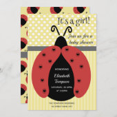 Adortable niedliche Cartoon Ladybug Babydusche Ein Einladung (Vorne/Hinten)