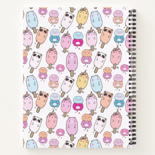Adortable Niedliche Kawaii Farm Animals Individuel Notizblock (Rückseite)