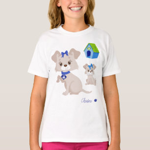 Adortable Niedliche Mommy Dog mit Welpenkind T-Shirt