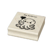 Adortable Octopus mit Herzballon Gummistempel (Stempel)