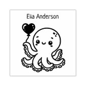 Adortable Octopus mit Herzballon Gummistempel (Prägung)