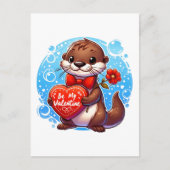 Adortable Otter ist mein Valentine Postkarte (Vorderseite)