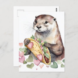 Adortable Otter mit TACO Postkarte