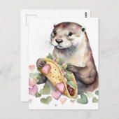 Adortable Otter mit TACO Postkarte (Vorne/Hinten)