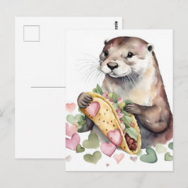 Adortable Otter mit TACO Postkarte
