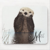 Adortable Otter Niedliches Personalisiertes Monogr Mousepad (Vorne)