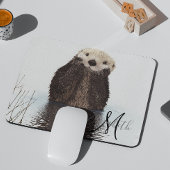 Adortable Otter Niedliches Personalisiertes Monogr Mousepad