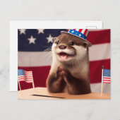 Adortable Otter Patriotic Vote Ballot Postkarte (Vorne/Hinten)