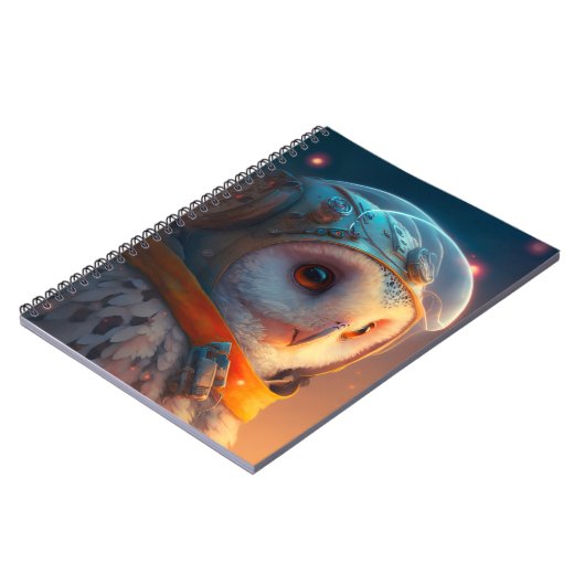 Adortable Owl Astronaut Notebook Notizblock (Linke Seite)
