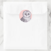 Adortable Owl - Gepunktete oder Barriereauge Antiq Runder Aufkleber (Tasche)
