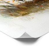 Adortable Owl mit Orange Balloon - Whimsical Autum Poster (Ecke)