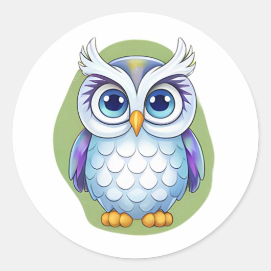 Adortable Owl Sticker - Niedlicher Cartoon Design  (Vorderseite)