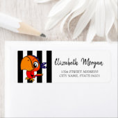 Adortable Parot, Black Stripes-Adressetikett (Insitu)