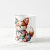 * Adortable Patchwork Dog #5 Digitale Kunst Kaffeetasse (Mittel)