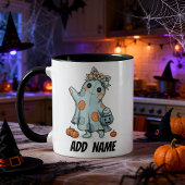 Adortable Patchwork Ghost mit KürbisHalloween Tasse