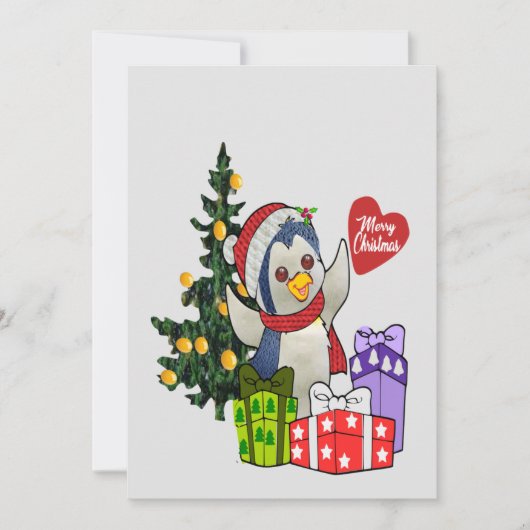 Adortable Penguin Weihnachtskarte Feiertagskarte (Vorderseite)