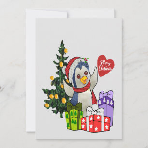 Adortable Penguin Weihnachtskarte Feiertagskarte