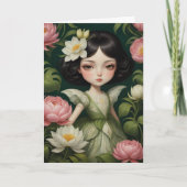 Adortable Peony Blume Fairy Jedes Anlasses Karte (Vorderseite)