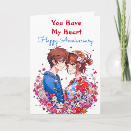 Adortable Personalisiert Anime Couple Anniversary Karte