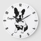 Adortable Personalisierte Hunde Foto Square Wall C Große Wanduhr (Vorderseite)