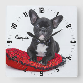 Adortable Personalisierte Hunde Foto Square Wall C Quadratische Wanduhr