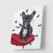 Adortable Personalisierte Hunde Foto Square Wall C Quadratische Wanduhr (Winkel)