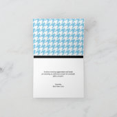 Adortable Pinguin Blue & White Hahnentrittmuster C Dankeskarte (Innenseite)