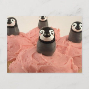 Adortable Pinguin Cupcake Topper Postkarte