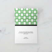 Adortable Pinguin Custom Green Polka Dot Cards Dankeskarte (Innenseite)