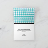 Adortable Pinguin Türkis Weiße Hahnentrittmuster K Dankeskarte (Innenseite)